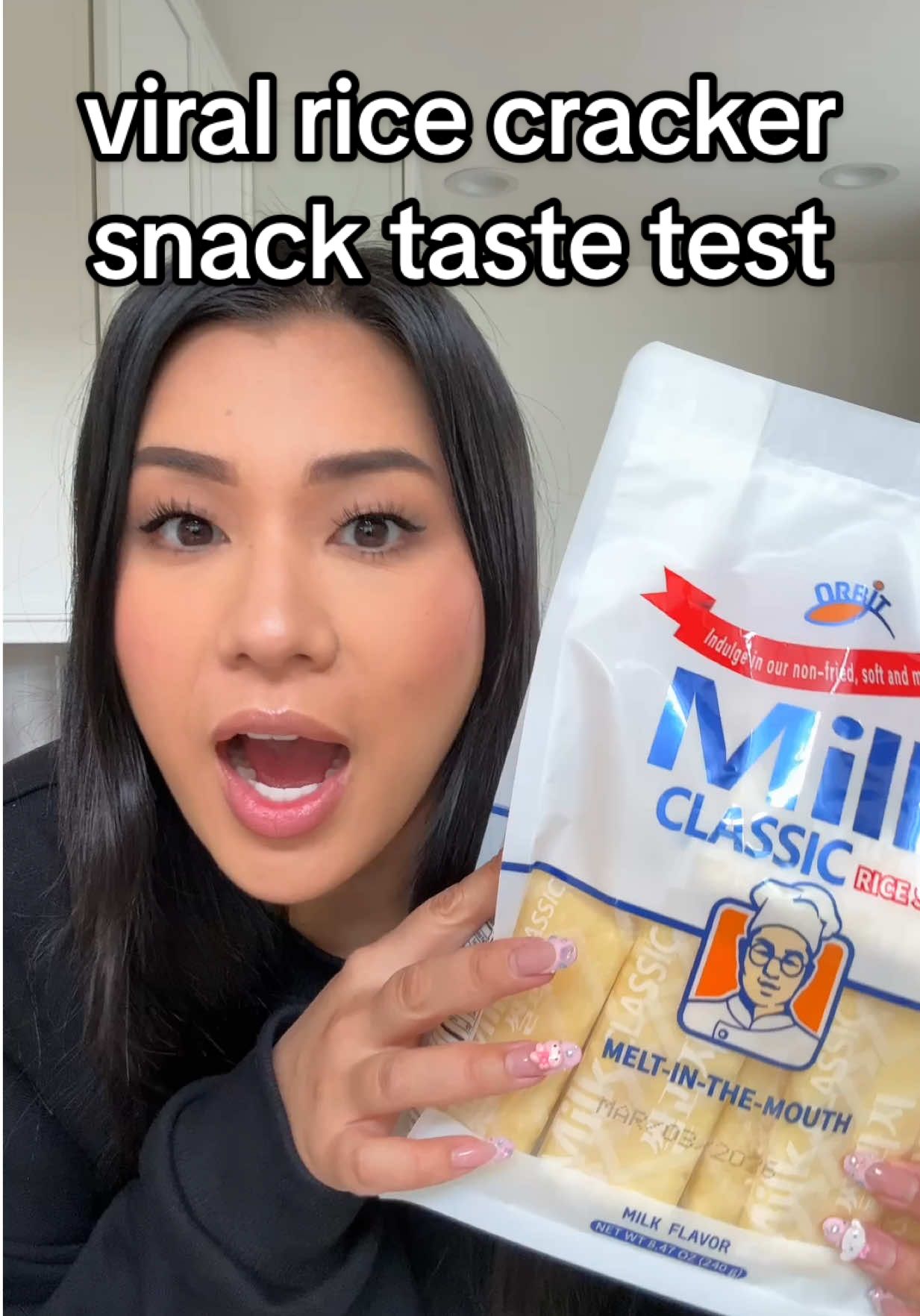 trying the viral orbit milk classic rice snack cracker 😋 — #ricecrackers #asianfood #tastetest #koreanfood 