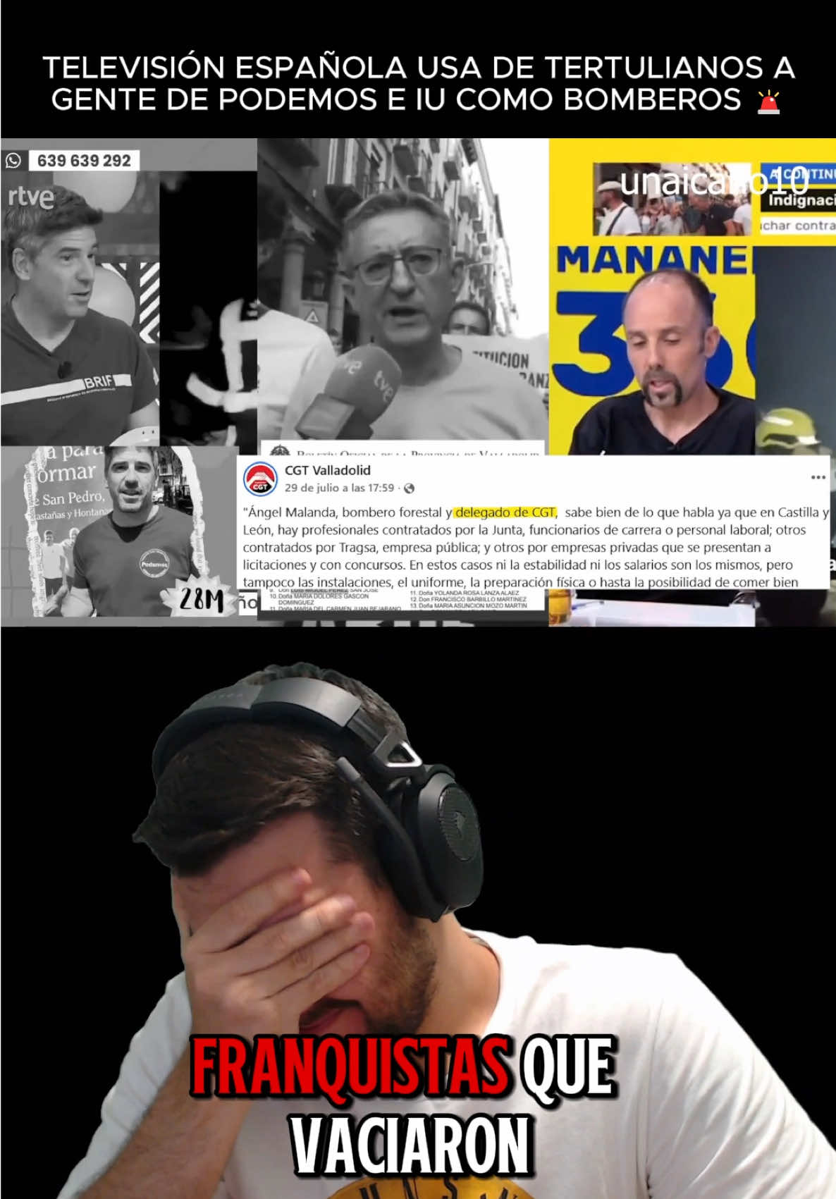 TELEVISIÓN ESPAÑOLA USA DE TERTULIANOS A GENTE DE PODEMOS E IU COMO BOMBEROS Y MANIFESTANTE 🚨