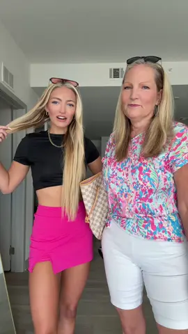 Fit check with me and my momma in town visiting. She was not feeling this at all 