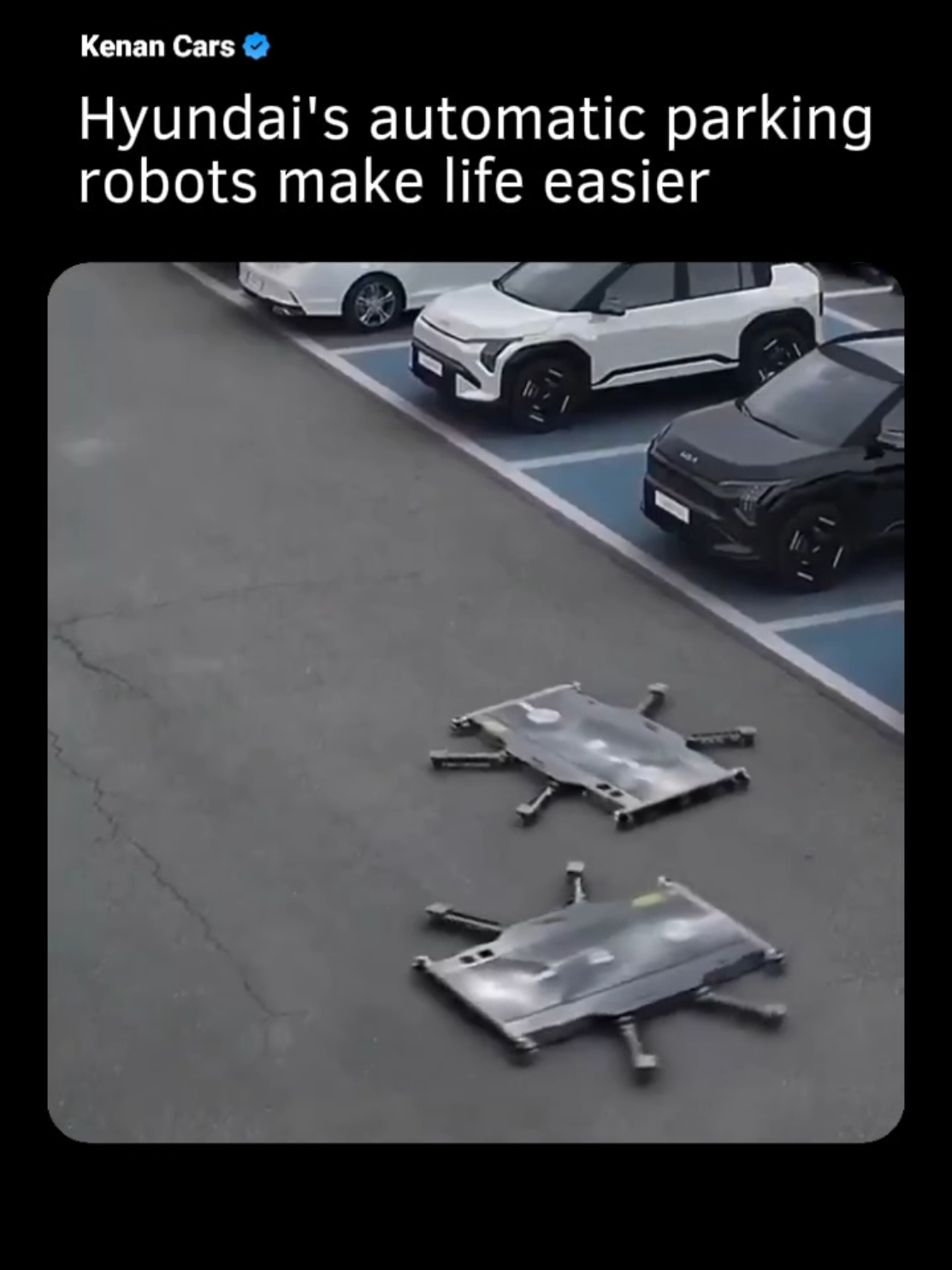 👀 Hyundai’s parking assist robots are sleek, flat platforms that slide under cars, lift them by the wheels, and autonomously maneuver vehicles weighing up to 2.2 tons into tight spaces with ballet-like precision, guided by cameras and LiDAR. #hyundai #car #cars 
