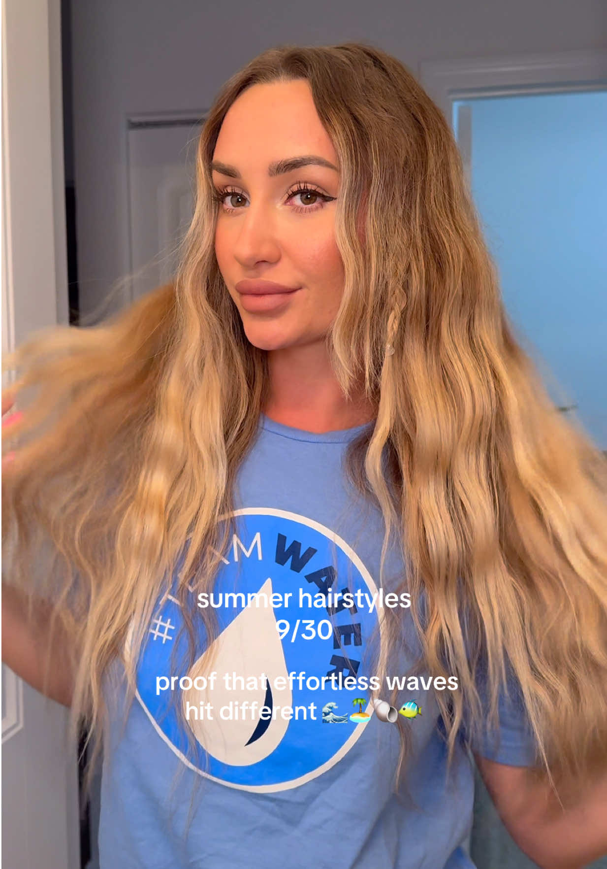 Easy Mermaid Waves Hairstyle With Zero Effort🐚🌊 @LOCCITANE hair and body mist ✨ #summerhairstyles #mermaidhair #teamwater #wavyhair #beachywaves 