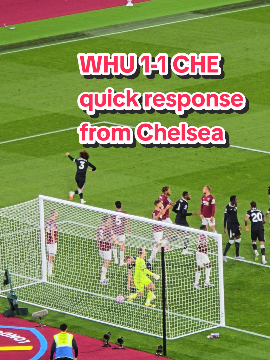 WHU 1-1 CHE ! Chelsea took response quickly. #whuvsche #Chelsea #whufc #westhamvschelsea #PremierLeague 