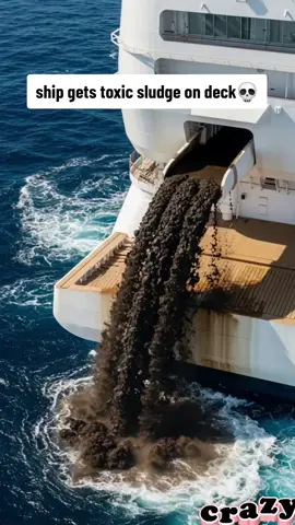 Cruise ship gets toxic sludge on deck after illegally dumping hazardous waste into the ocean #ship #toxic #ocean #breakingnews  #trash 