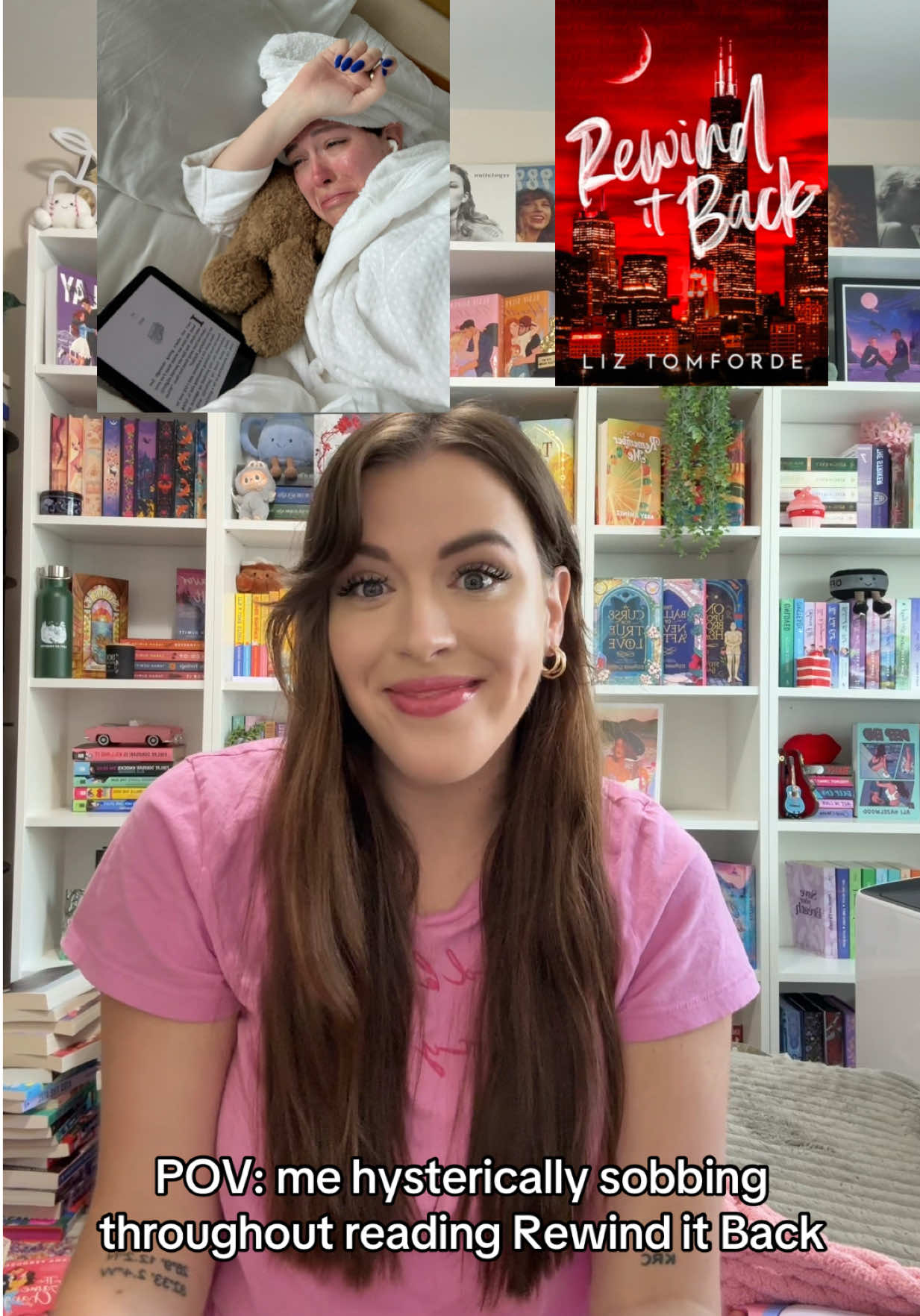 when I tell you to read my favorite book series (the Windy City series), this is what I looked like while reading the final book, Rewind it Back ❤️‍🔥 #windycityseries #liztomforde #hockeyromancebook #sportsromancebook #rewinditback  Sports romance book / hockey romance book recommendations on kindle unlimited