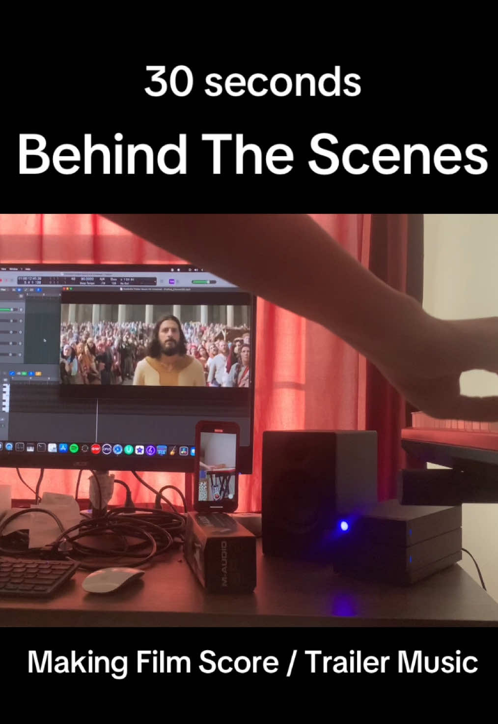 Behind the scenes making trailer music for The Chosen series (not officially!) Why I said “it has to go with the theme … and the emotions” is because I treat every fan-made project as if a director / filmmaker was actually giving me constant notes and feedback. So I make sure that EVERYTHING I use for my sync-to-video (sync-to-score) scores/music fits with every scene, changes, emotions, the overall theme, and what the audience should feel.  Hoping that one day I’ll get to make music for The Chosen series before it ends.  #behindthescenes🎬 #behindthescenes #thechosen #christiantiktok #thebible #filmcomposer #filmscore #filmindustry #musicproducer 