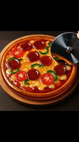 Cutting Glass Pizza 🍕 ASMR.  #ai #asmr #aiart #glasscutting 