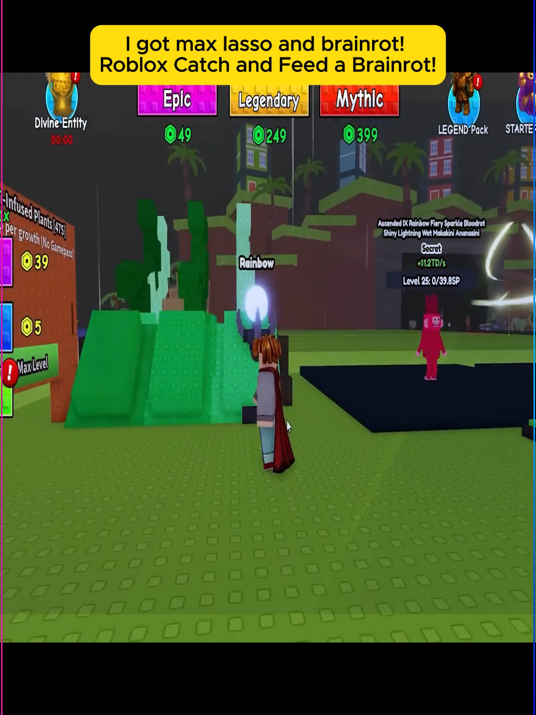 I got max lasso and brainrot! Roblox Catch and Feed a Brainrot! Part 5 #m3amzs #m3amzs #growagarden #robloxfyp #growagardenroblox