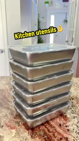 6pcs Stainless Steel Food Storage Container set👌 #LeakProofLids #Kitchen #Refrigerator #Organizer #kitchenutensils 