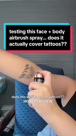 testing the Luminess face and body airbrush spray to see how full coverage it really is… wearing the shade light medium!! #luminess #luminessairbrushspray #bodyfoundation 