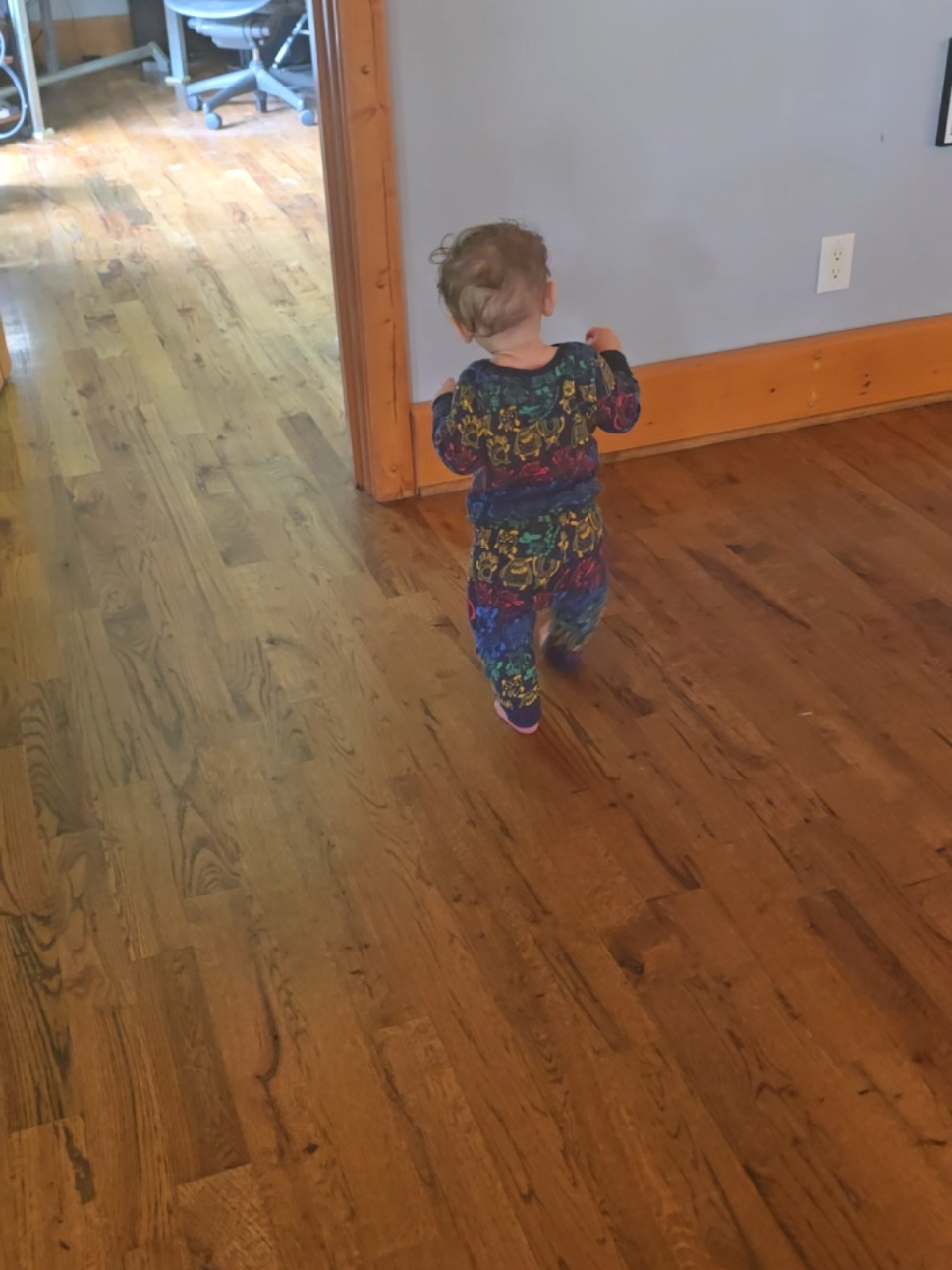 And he's walking 🚶‍♂️ 14 months old and now fully walking around #grandson #toddler 