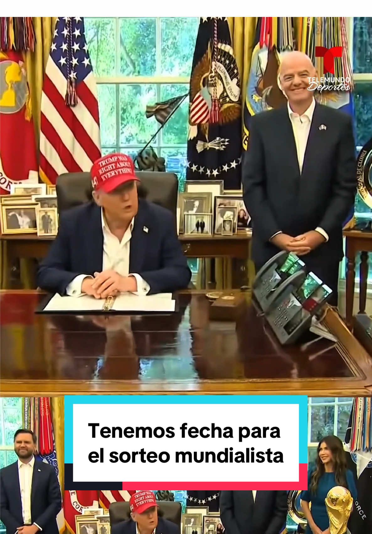 ¡Tenemos fecha para el sorteo del Mundial! 🌍⚽ Gianni Infantino y Donald Trump confirmaron que será el 5 de diciembre en el Kennedy Center de Washington D.C. cuando conoceremos los 12 grupos con los 48 países que pelearán por la Copa del Mundo. 🗓️ 🔥🏆 Tenemos una cita para vivir la pasión de este sorteo totalmente en español a través de las pantallas @Telemundo y @Peacock. 📱💻 ¿Listo para descubrir el destino de tu selección? 👀 #MundialTelemundo #Somos26 #WeAre26