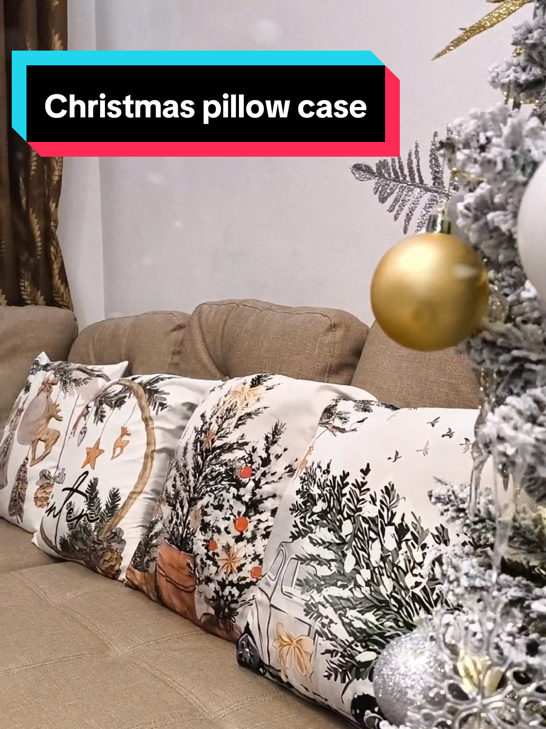 aesthetic Christmas pillow case cover #CapCut #chrstmasdecorations #christmaspillowcase #christmasdecor 