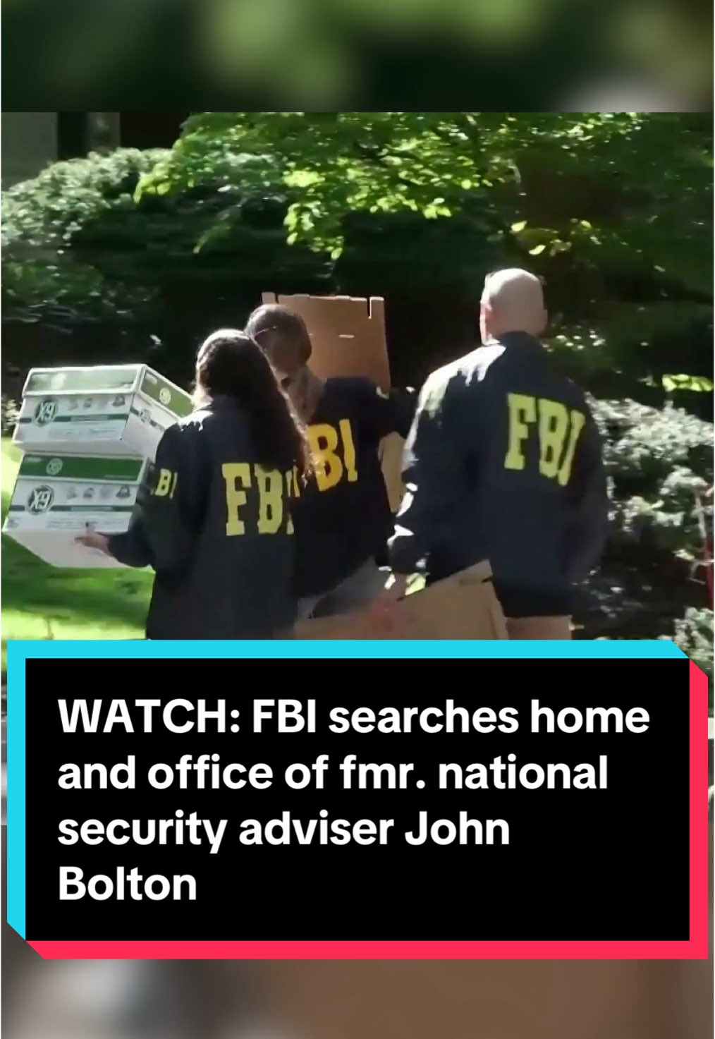 WATCH: FBI agents searched Former Trump National Security Adviser John Bolton's Maryland house and office in Washington, D.C. A source familiar with the matter told NBC News that the search was a part of a probe to look for classified records.