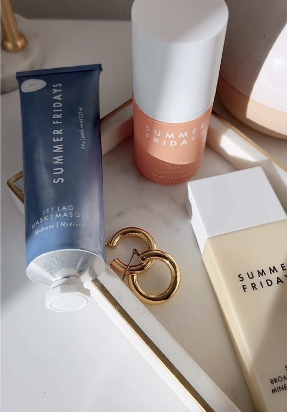 @Summer Fridays routine…  If you can’t find a sunscreen that works for you, try the shadedrops!   I really love the sheer skin tint too, I like that it’s not overly greasy or heavy. The problem I have with Saie skin tint, too dewy for my skin type.  Of coarse Jet lag mask, has saved my skin so many times after actives and retinol.  #summerfridays #summerfridaysshadedrops #summerfridaysjetlagmask #summerfridaysskintint #summerfridaysskincare  