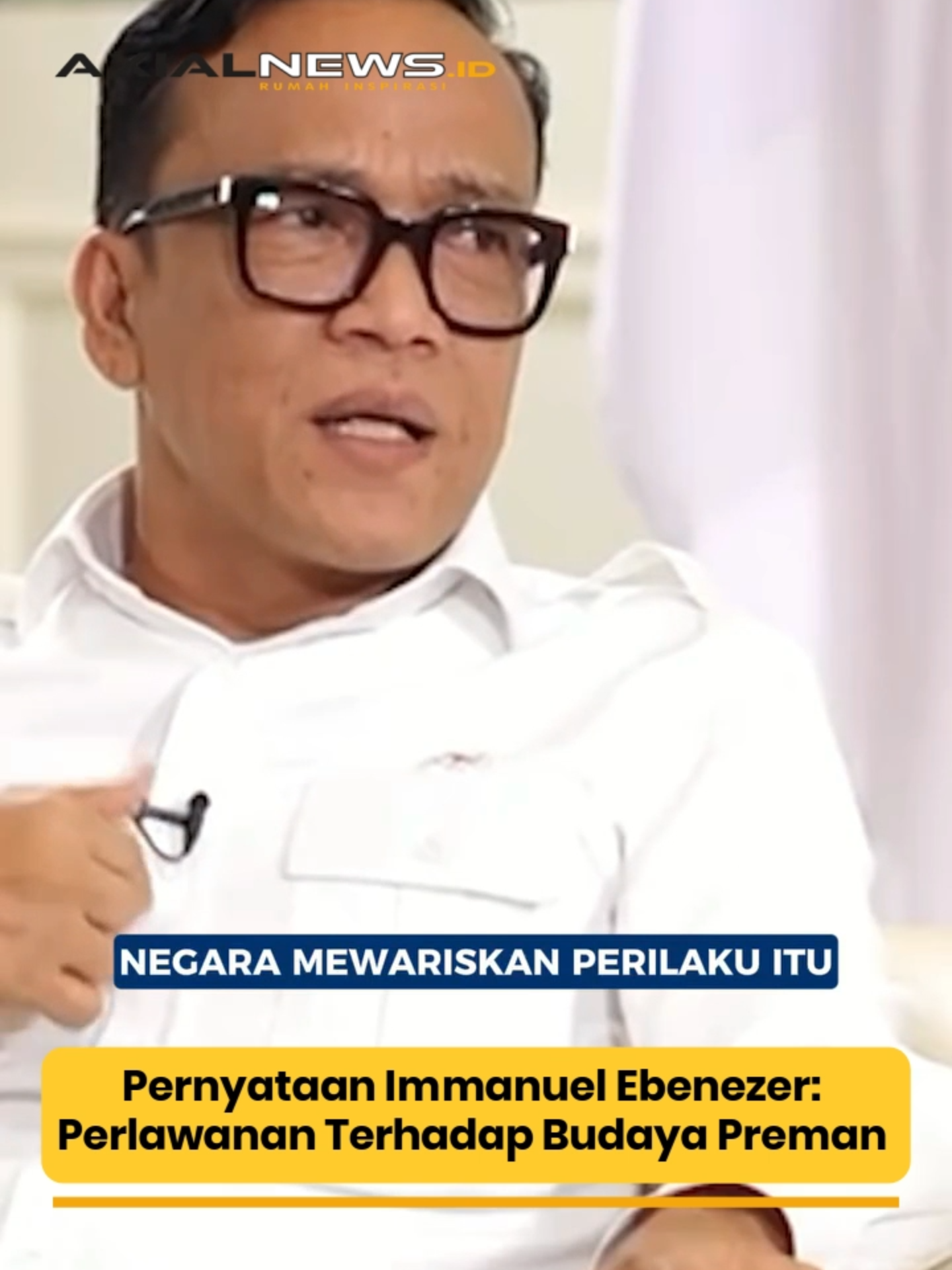 Dalam program Orang Penting di Garuda TV, Immanuel Ebenezer (#noel) pernah menyampaikan pandangannya yang tegas mengenai pentingnya melawan budaya preman dalam pemerintahan. sumber : @laporan8.id
