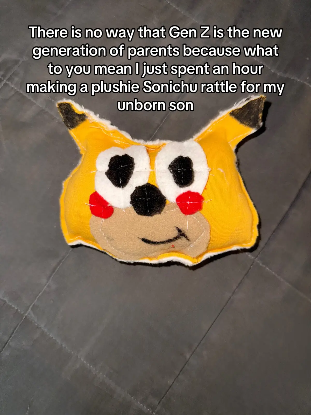 I made it out of scrap felt and a dream (or maybe a nightmare)  #sonichu #chrischan #lolcow #chrischansonichu 