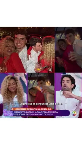 Responde aí, Cariucha! 🤭 A apresentadora deu o que falar na festa de João Silva ao surgir aos beijos com João Augusto, filho de Gugu Liberato, na festa que João Silva promoveu nesta ontem, dia 21, em São Paulo. E é claro que o assunto rendeu no Fofocalizando de hoje! Além de elogiar o beijo de João, garantiu que os dois têm muita coisa em comum. Ainda assim, Cariúcha tentou escapar dos questionamentos dos colegas de bancada. O que acham?