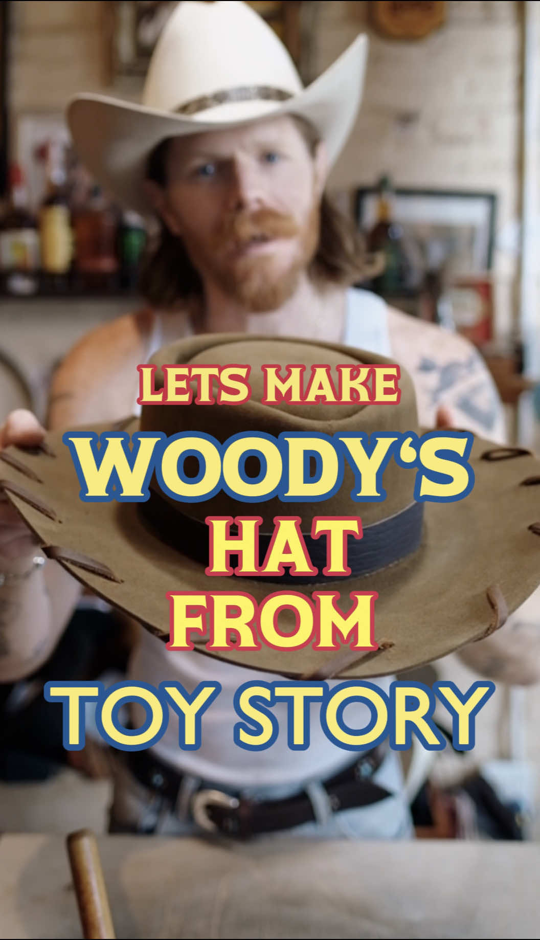 Let’s make Woodys hat from Toy Story! We don’t usually make hats like this but a customer said he dresses up like Woody from Toy Story for charity and asked if we would donate a hat. And although we live in a world of capitalism sometimes you just gotta make a hat for the kids man! Plus this hat is a piece of my childhood so it was fun to make.  Stay wild!  #toystory #cowboyhat #westernstyle #westernfashion #disney #pixar 