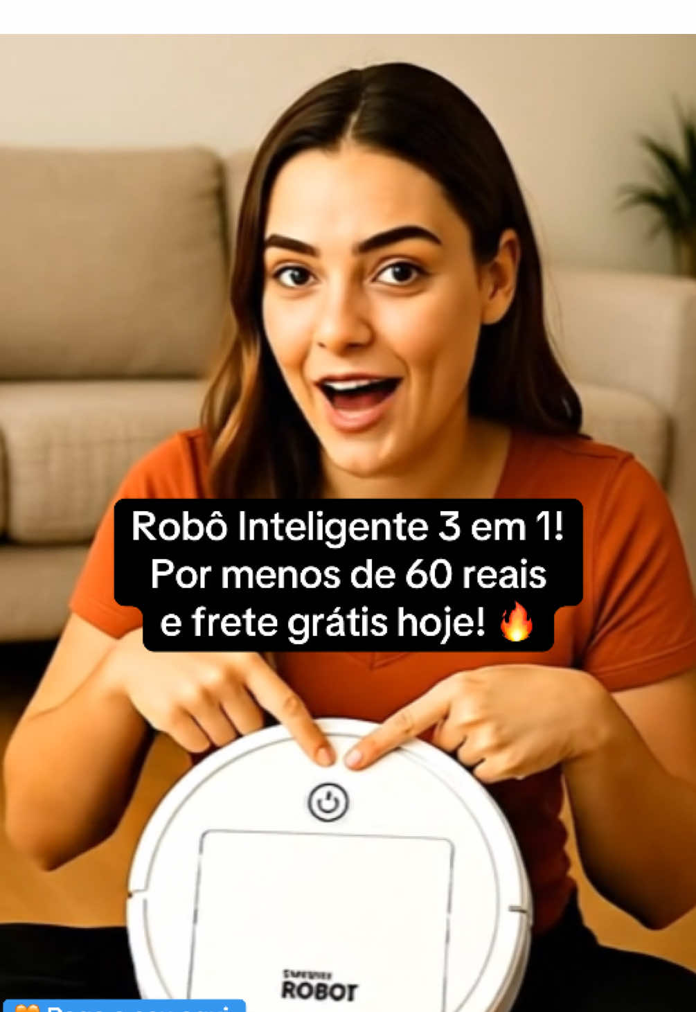 Chega de perder tempo limpando a casa, mulher! 🧡 Esse robô inteligente tá voando aqui no Tiktok Shop! Corre antes que acabe 🔥 #robo #aspirador #limpeza #faxina #dicadelimpeza 