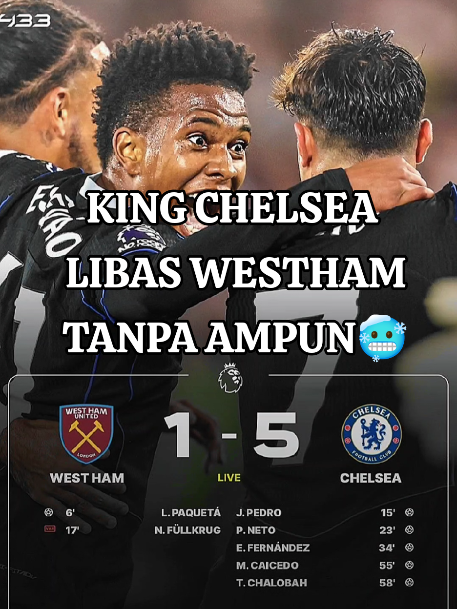FT: CHELSEA 5-1 WESTHAM 🥶 Bantai West Ham 5-1, Chelsea raih kemenangan perdana di Liga Inggris, Kemenangan ini membuat Chelsea memimpin klasemen sementara Liga Inggris dengan empat poin, sementara West Ham terbenam di dasar klasemen dengan tanpa poin. #chelsea  #westham #pedro #chelseafc #theblues #PremierLeague 