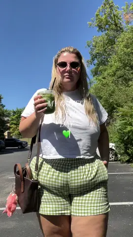 My fun summer outfit of the day ft. my matching matcha💚 shorts are from @shinybynature and I’m wearing a 2x! #OOTD #plussizeootd #SummerFashion #alexhummer #plussizefashion 