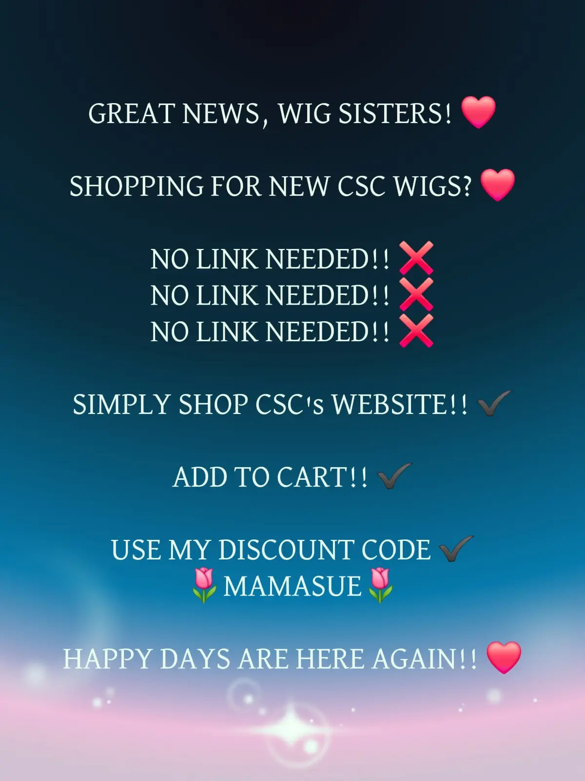 AND 15% OFF EVERYTHING FROM 6am Saturday  - 12 midnight Sunday!!! Shop chelseysmithcrowns.com and enter MAMASUE , happy days are here!! #beautifulhair #wiglife #hairgoals #wigcommunity #chelseysmithcosmetics 