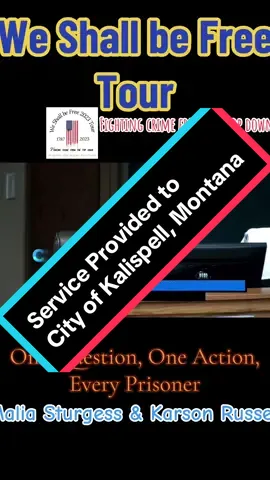 Amazing job Malia and Karson serving the City of Kalispell, Montana with notice! Please like, follow and repost our videos! Don’t get scammed, we will never message you asking for money. If you want to donate, Cash App: $weshallbefree To download the script to read and notice to provide, so that you can serve your local city council or county commission, go to justicewithoutlimits.org #tanawah #prisontiktok #prison #prisontok #prisonwife #weshallbefree #tanawahdowning #weshallbefree2023tour #fyp #weshallbefree2023 #justice #justicesystem #constitutionalrepublic #constitutionallaw #constitutionalright #constitutionalcrisis #justicereform #alllivesmatter #supremecourt #slavery  @Malia Sturgess @Jessica Saxton @John Robinson @Forensiclaw @The Information Hub @...the_why @Dr. Lauren Pichard, Sui Juris @Thebookofjohnson @Brelan Richards💗💕💗💜💙💜💙 @Kimarie Teter Running Drummer @Gypsy Patriot 