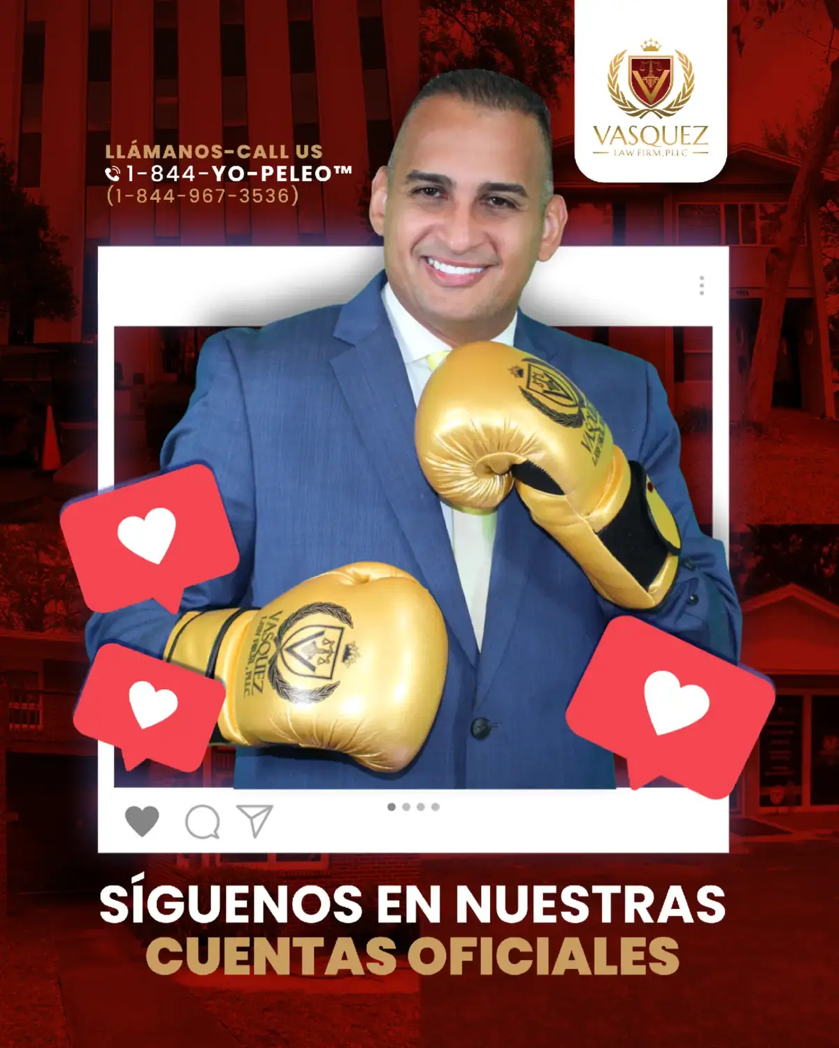 Estas son las ÚNICAS cuentas oficiales de Vasquez Law Firm 🇺🇸 Si quieres información real, segura y actualizada sobre inmigración, no sigas imitaciones. 📱 ¡Síguenos para ayuda legal en todo Estados Unidos! ✅ Instagram: @vasquezlawfirm ✅ Facebook: Vasquez Law Firm - vasquezlawfirm.us ✅ TikTok: @vasquezlawfirm ✅ Twitter: @VasquezLawNC ✅ LinkedIn: Vasquez Law Firm, PLLC ✅ YouTube: @vasquezlawfirm ✅ Whatsapp:  +1 919 346 6990 ✅ Página Web: www.vasquezlawfirm.com 📞 ¿Tienes dudas? ¿Necesitas una consulta? 1-844-967-3536 (1-844-YO-PELEO™) 📢 ¡CUIDADO CON CUENTAS FALSAS!  COMPARTE este post para que nadie caiga en cuentas falsas. #YoPeleo #InmigraciónUSA #AbogadoDeInmigración #LatinosEnUSA #AbogadosEnUSA