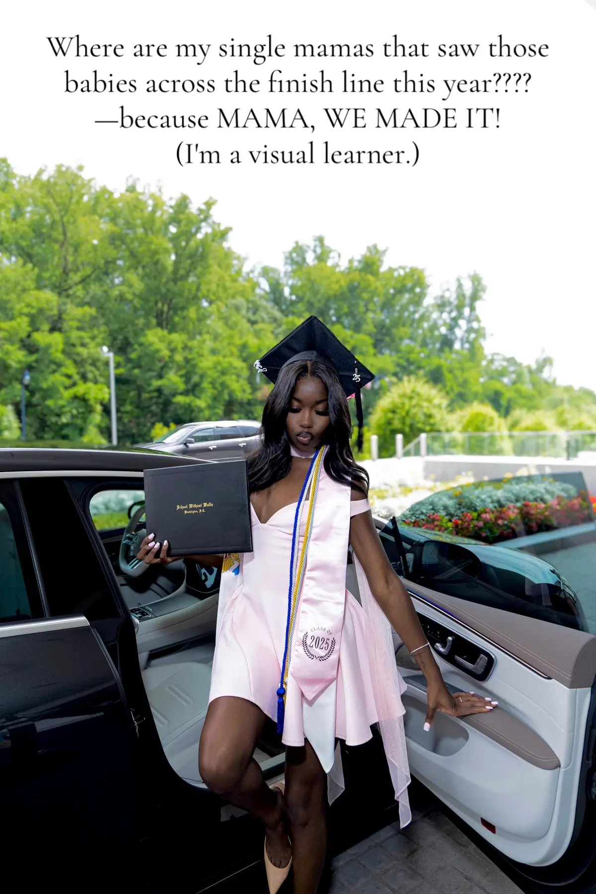 Shout out to GOD!  Through tears, prayers, and sacrifices —baby, WE MADE IT #imavisuallearner #singlemomstrong #wemadeit #singlemomsoftiktok #2025graduate 