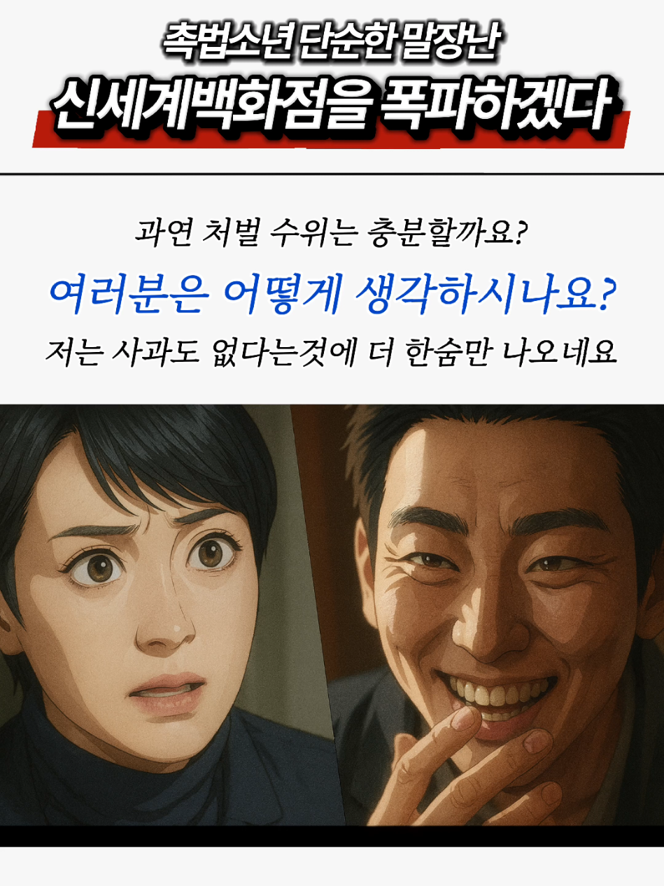 신세계백화점 폭파” 협박에 4000명 대피…손실 6억 #신세계백화점 #폭파협박 #촉법소년 #사회이슈 #공중협박죄 #국민정보TV