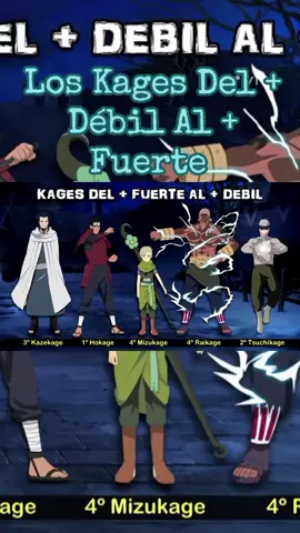Los Kages Del + Débil Al + Fuerte  creditos a Hector Uchiha #naruto #narutoshippuden #kages #hokage #raikage 