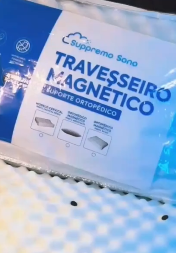 ✨ Travesseiro Magnético Ortopédico – Sono Reparador e Sem Dores! #TravesseiroMagnetico #SonoPerfeito #Ortopédico #Conforto #Saúde 