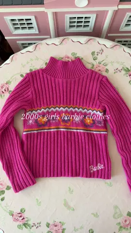 I AM SO HAPPY and my daughter will be too. These are soooo darling. I recently bought a bunch of vintage clothes and lost out on a beautiful Barbie knit that was part of the sale. I went down a rabbit hole and found all these. To be a little girl again!!!! Living in a Barbie world💝🎀🩰💘👛#2000snostalgia #vintagebarbie #2000skids #girlmom #vintagefashion 