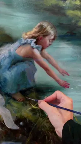 A piece of a painting in progress. My beautiful and adorable niece will be the worlds most painted child 😍🌹 #oilpainting #kristygordonart #fyp #artist #painting 