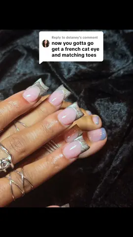 Replying to @delaney There’s zero French Cat Eye toe inspo 😭 so they said it doesn’t exist 😭😭 but I knowww an artist can bring it to life fr 💫💅🏽 #squarefrenchcateye #nailtok #nailinspo #frenchcateye