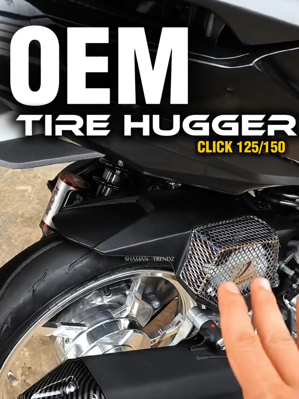 Mas pogi ito🔥#OEM TIRE HUGGER click 125/150💯✅ #tirehugger #hondagenuineparts  #hondaclick #indoconcept 