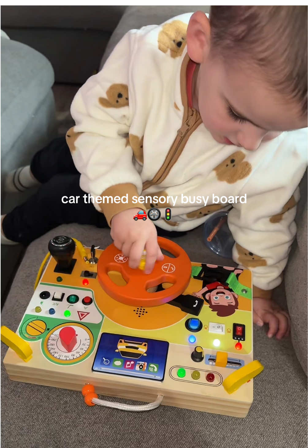 Beep beep 🚗 #sensorytoy #busyboard #cartoy #kidsoftiktok #MomsofTikTok 