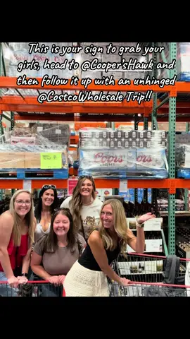 This is your Sign to grab your girls, go to @Cooper’s Hawk and follow it up with an unhinged @Costco Wholesale shopping trip 😂🤣 @Gabby W. @Heather Small @Abbie | TTS | Wife & Mom @ktindall2 #GirlsDate #Costco #CoopersHawk #MomsGoneWild #LoveTheseGirls 