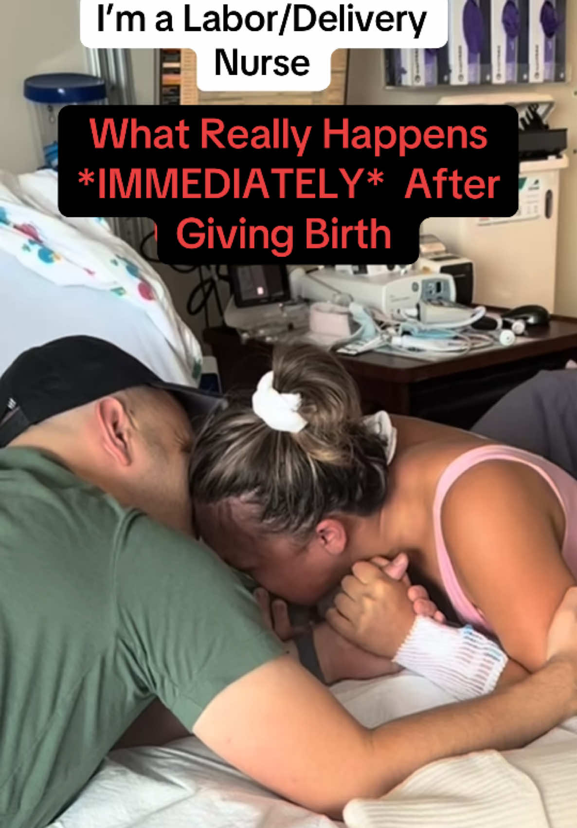 Here’s exactly what happened right after I gave birth to our third baby! As a labor nurse, it’s very important to note that this most definitely varies from one situation to the next. #Postpartum #laboranddelivery #birth #newborn  