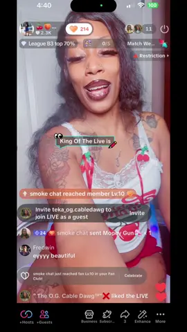 Thanks to an amazing night I appreciate yall for coming through and showing ya QUEEN some luv the level was lit 🔥 tonight as always the king of the live always come through @smoke chat @Youngzay @Family over anything ent. @Gr33nEyEs 👣🩸💚 @Adelcio Alves @Ali kaso @giftofgod @Twone @