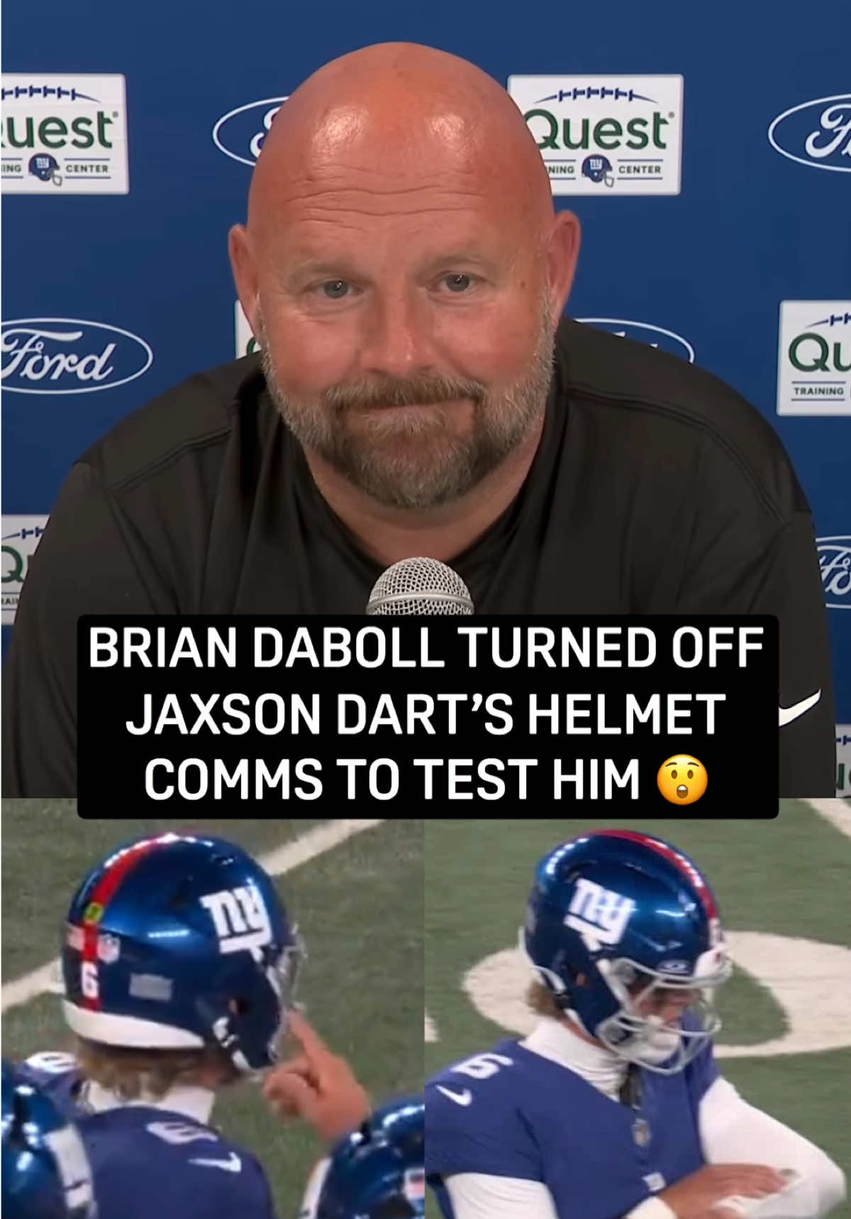 Brian Daboll is finding new ways to keep Jaxson Dart on his toes! 🧠 #fyp #nfl #jaxsondart #nygiants #football  (via @New York Giants)