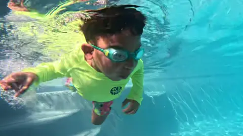My boy is thriving in ISR (Infant Swimming Resource) training. 10-minute daily lessons for the last five weeks have gotten him here. Living his best life in the pool 