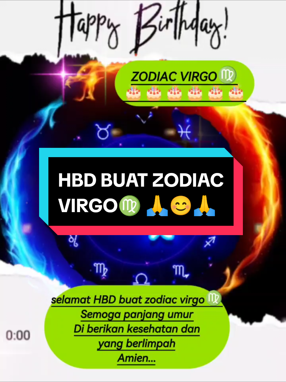 HBD BUAT ZODIAC VIRGO♍ SEMOGA KLIAN SEMUA PANJANG UMUR DI BERIKAN KESEHATAN LANCAR REZEKINYA BISA BERMANFAAT BUAT ORANG LAIN AMIN 🤲🤲🤲🙏#hbd #zodiac #virgo #virgo♍️ #fyptiktok 