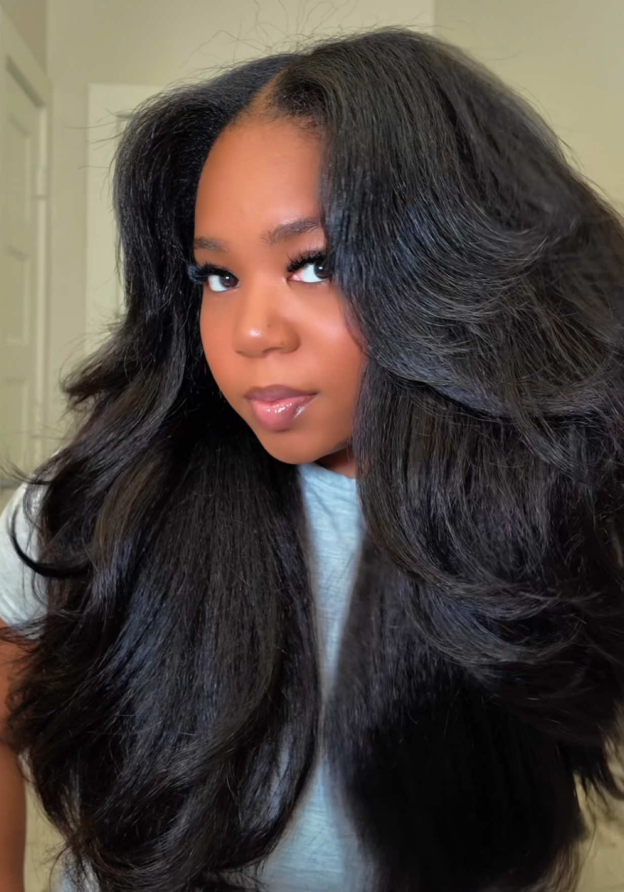 let's do my fresh blowout 💕🥰 #blowout #naturalhair  #blackgirlhairinspo #fyp #oqhair 
