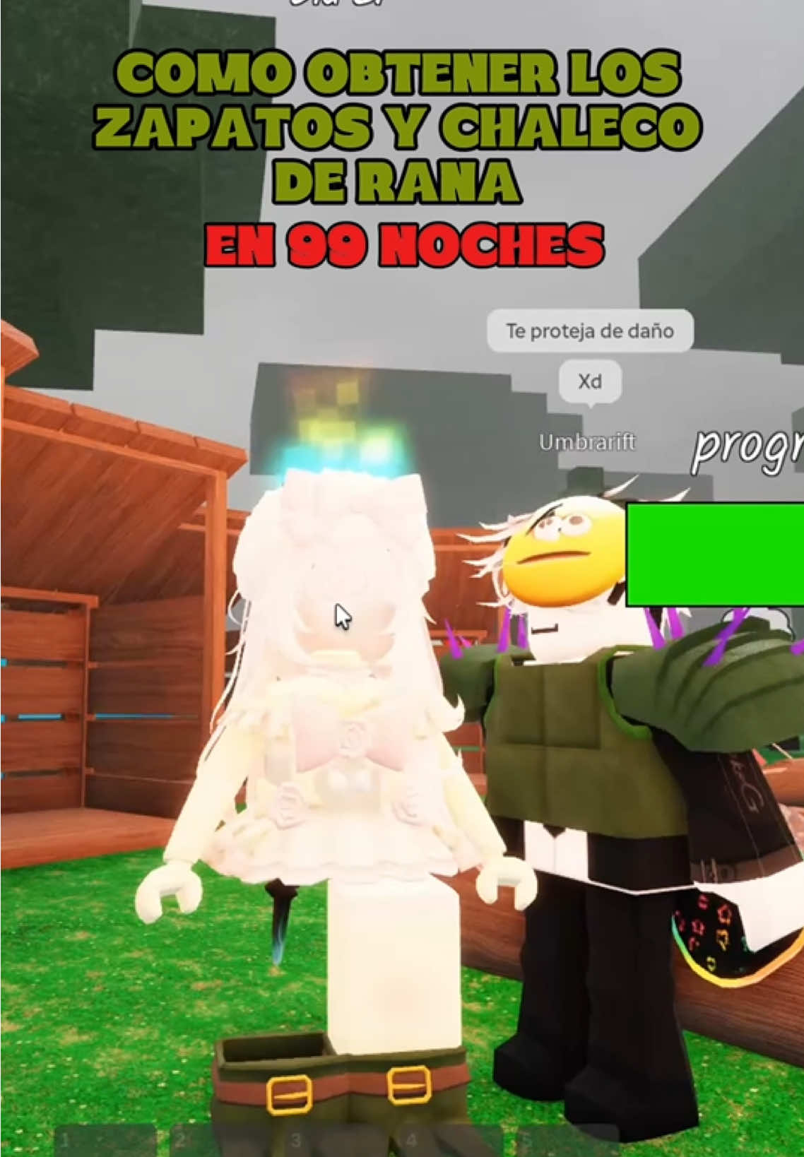 Como conseguir los zapatos de rana y chaleco de rana en 99 noches en el bosque 🌳  . .  #robloxfyp #99nochesenelbosque #99nochesenelbosqueroblox #gelyroblox #fyp 