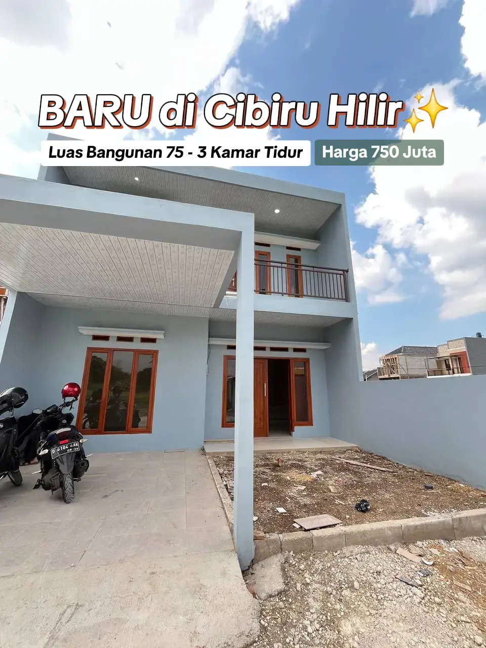 Luas Tanah 65 - Luas Bangunan 75  3 Kamar Tidur - 2 Kamar Mandi Listrik 1300 VA - Air Sible Carport - SHM & IMB Harga 750 Juta Informasi Lengkap dan Survey : ☎️Call/WA 0877-8660-8305 (Vivia) #rumahbandung #rumahmurahbandung #rumahcibiru #rumahcibirubandung #cibirubandung 