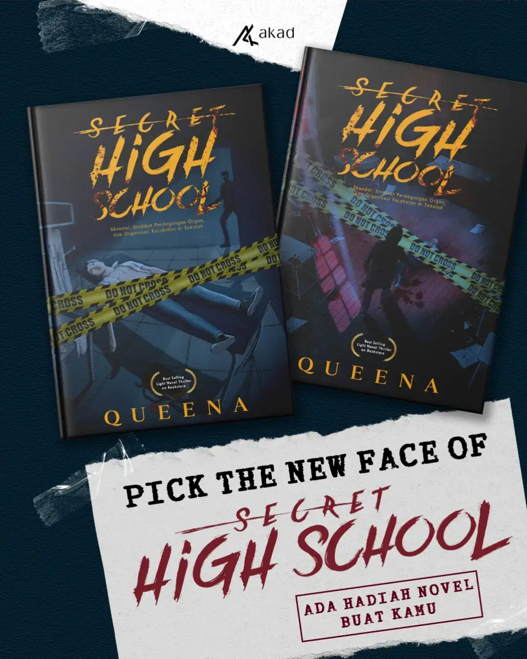 vote cover lagii, guysss. kalian sukaa yang mana nihhh? #secrethighschool #makeover #novel #fyp #penerbitakad 