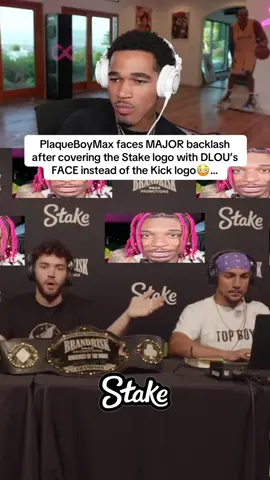 PlaqueBoyMax faces MAJOR backlash after covering the Stake logo with DLOU’s faceinstead of the Kick logo😳… #plaqueboymax #stake #pbm 