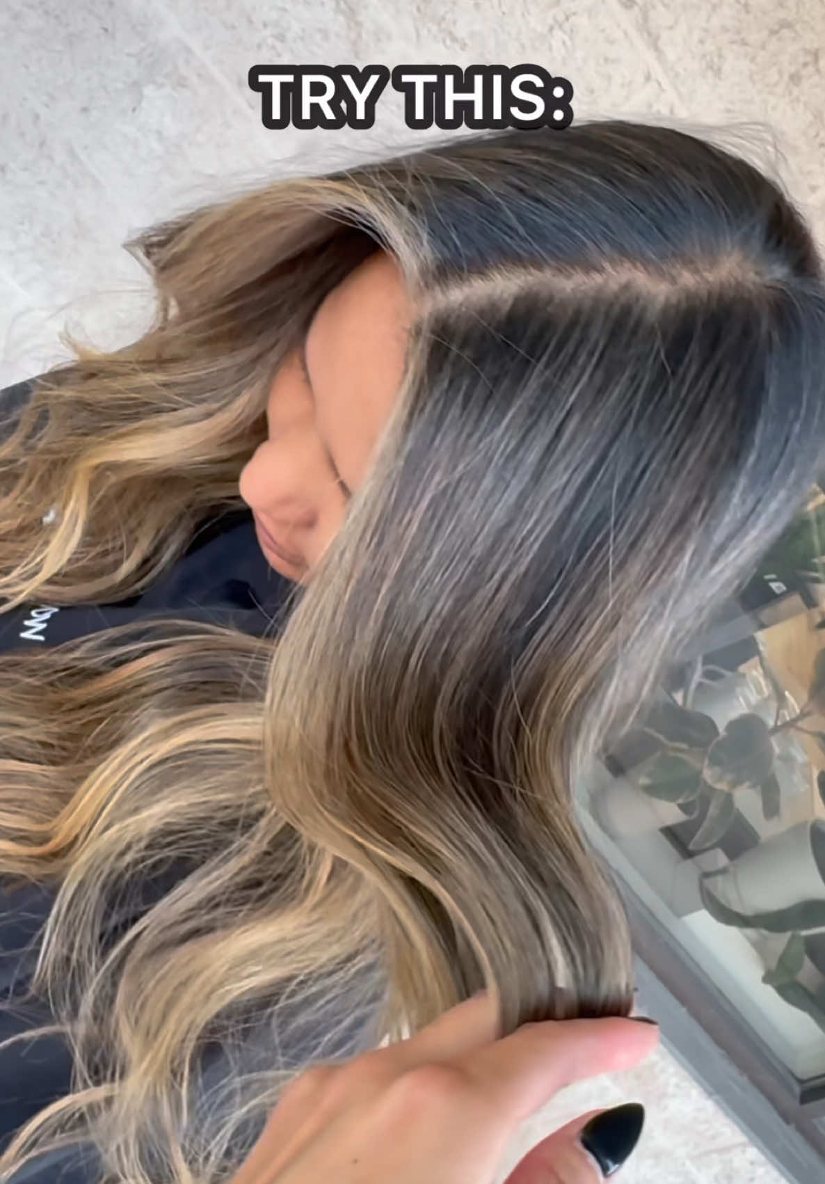 Hear me out- Don’t cover your greys. Just camouflage them. The demi “stains” the grey, making them look like highlights, and then adding highlights on top of that, create extra dimension and brings it all together. For my client here, we used @Danger Jones gloss in 7-0 - that’s right. A level 7 on hair that’s a natural level 4. That’s bc we’re trying to make her greys look like level 7-ish highlights. Then we did packed in baby weaves around the face with powder lightener + 10vol, and airtouched everything else with 10-15vol. Finished w/ a gloss toner of 2/3 9-32 & 1/3 10-03 processed for 10min.