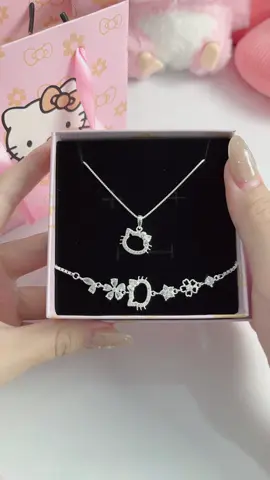 Set Hello Kitty tặng bé iu siêu xinhhh🥰 #vongtay #xuhuong #lilysilver02 #trangsucbac #vongco 